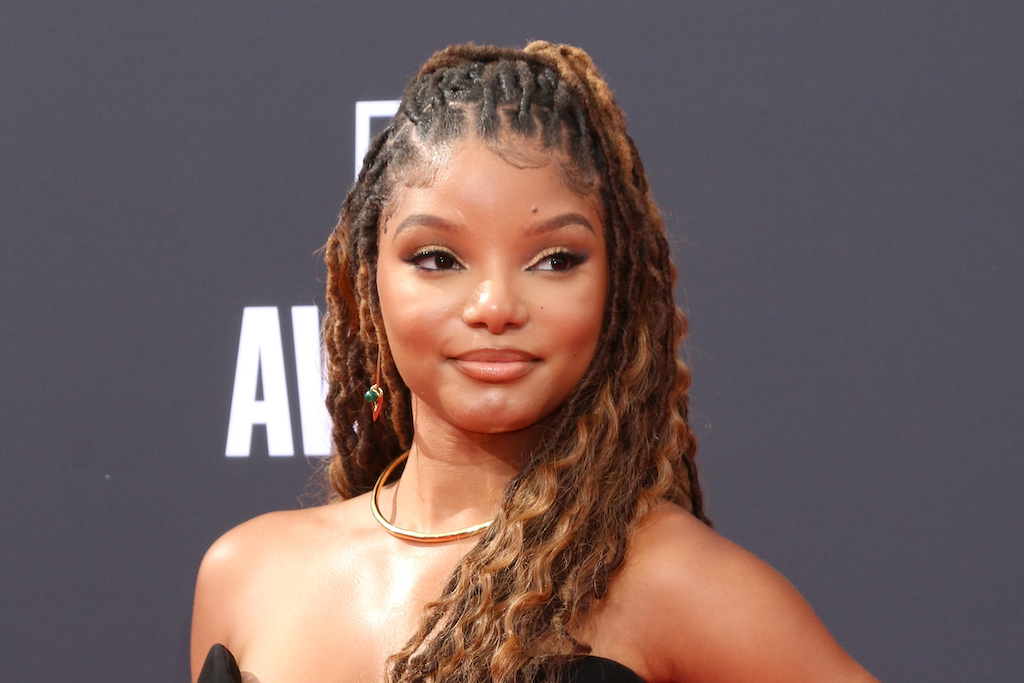Halle Bailey Gives Princess Energy in a Teal Gown for the 2023 Oscars